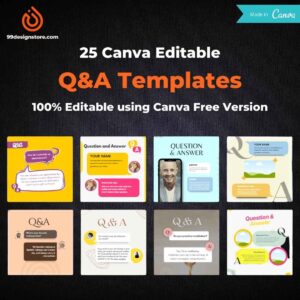 Question & Answer Canva Editable Templates