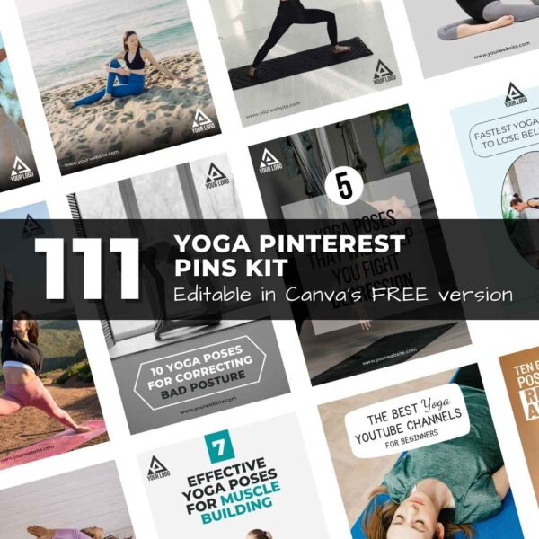 Yoga Pinterest Pins - Canva Editable