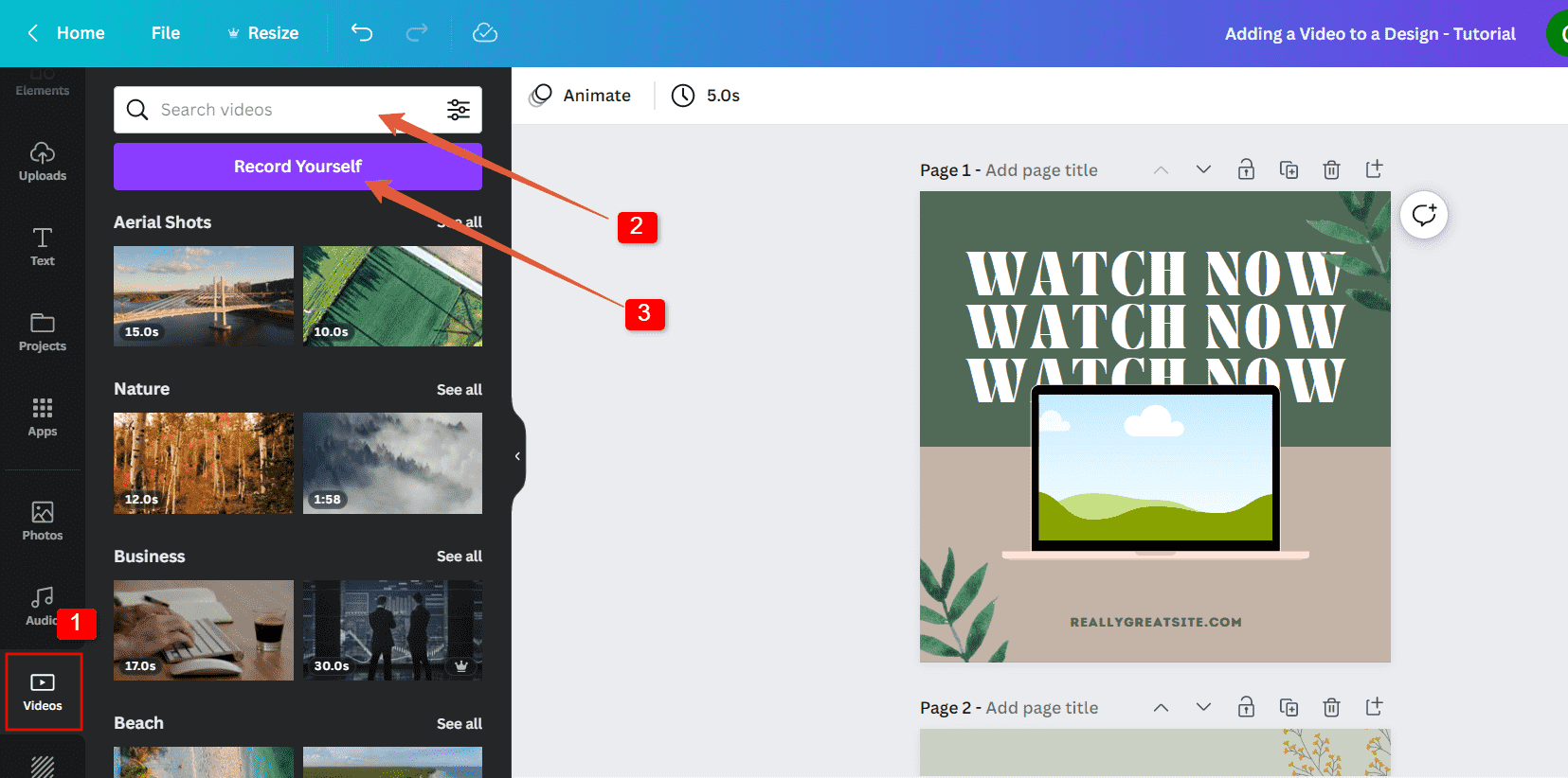 how to add a video in canva presentation