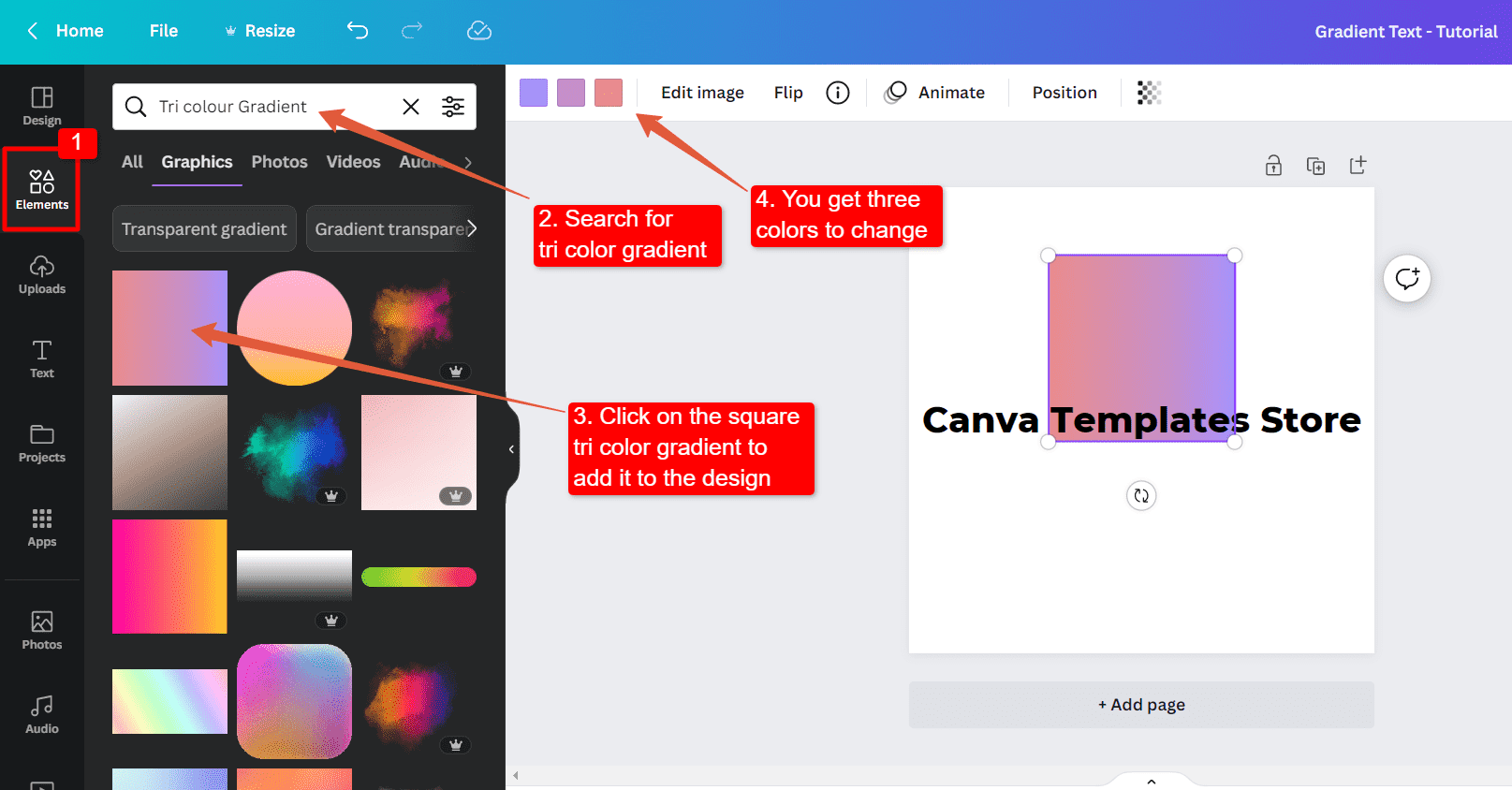 can you make gradient text in canva