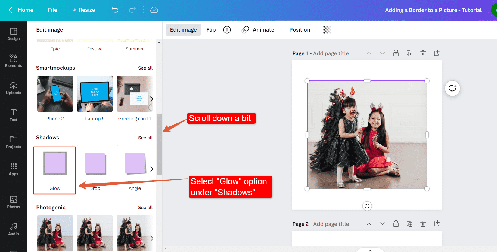 how to add a border to an image in canva