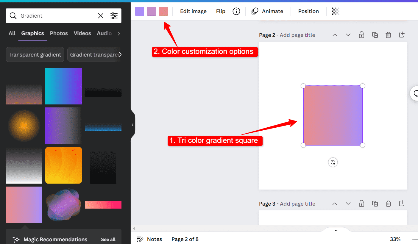 how to make a gradient background in canva