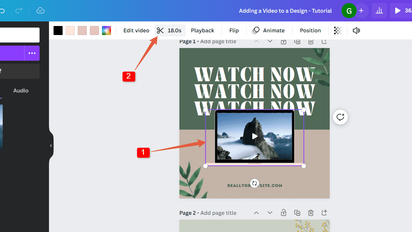 how to add video to canva