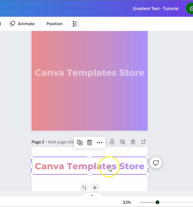 how to make my text gradient in canva