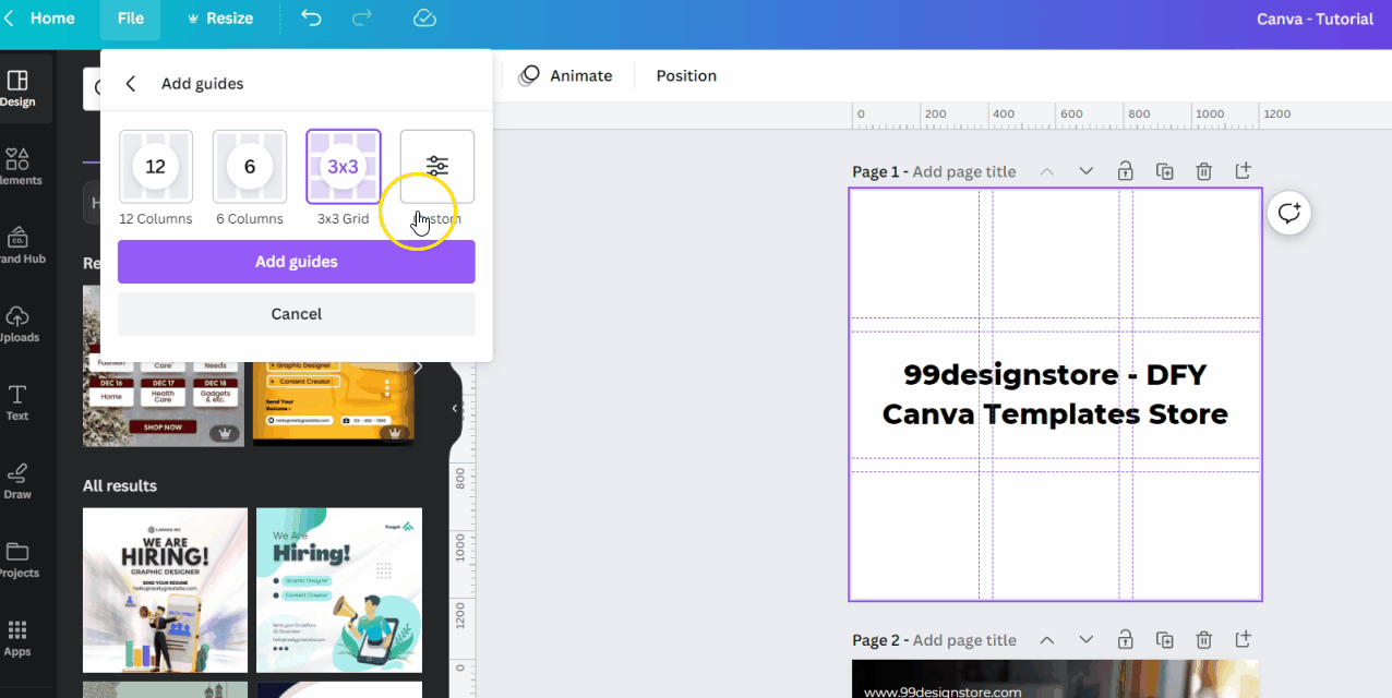 Layout Guides in Canva